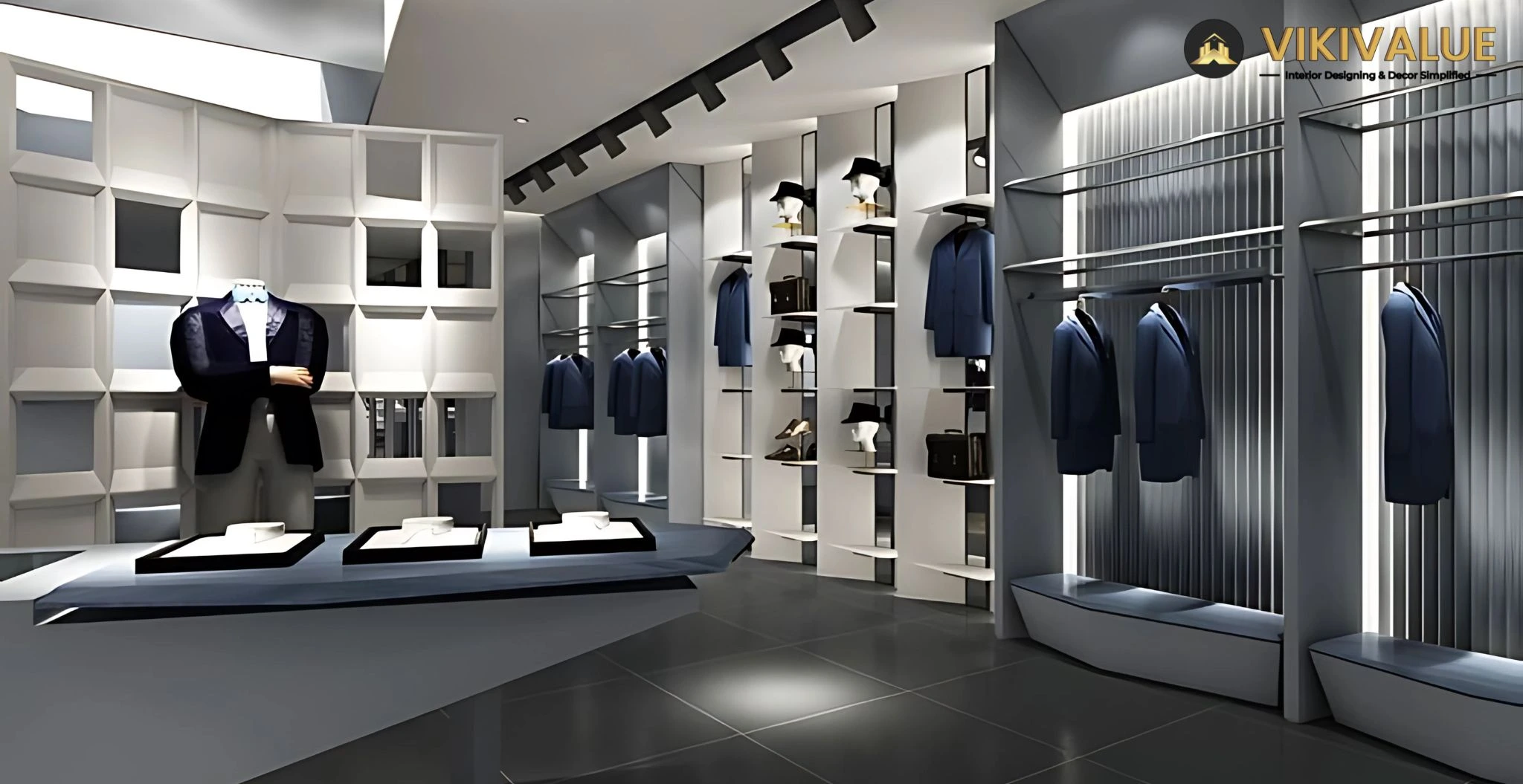 Showroom Interior Decoration in HRBR Layout